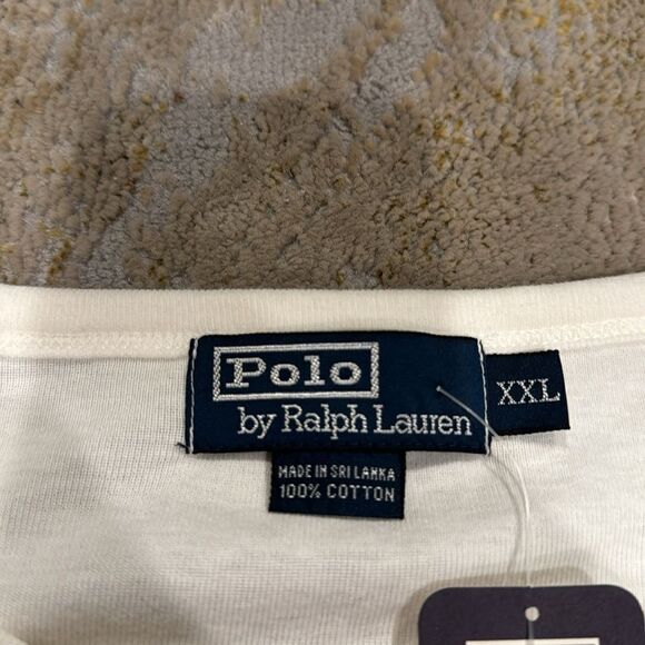 VTG Polo by Ralph Lauren white cotton classic tee size XXL new white pony - Picture 3 of 7